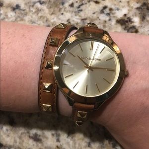Women’s Michael Kors Leather Wrap Watch